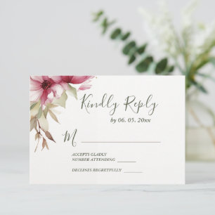 Cartons Réponse Fleurs roses rousses Verdure Mariage Floral