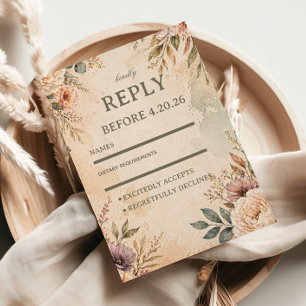 Cartons Réponse Fleurs Vintage Douces
