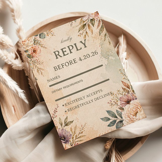 Cartons Réponse Fleurs Vintage Douces (Créateur téléchargé)
