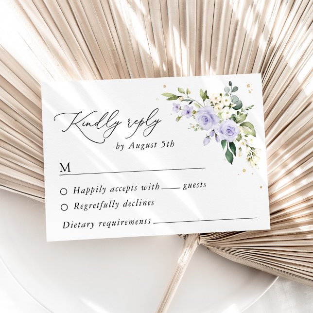 Cartons Réponse Fleurs violettes, Fleurs blanches, Boho, Mariage R (Créateur téléchargé)