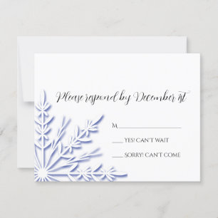 Cartons Réponse Flocon de neige bleu sur le mariage d'hiver blanc