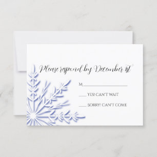 Cartons Réponse Flocon de neige bleu sur le mariage d'hiver blanc