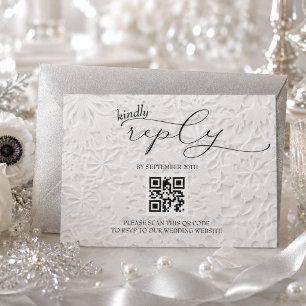 Cartons Réponse Flocon de neige de mariage simple QR