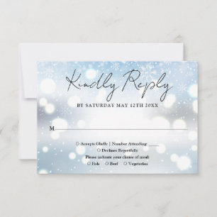 Cartons Réponse Flocons de neige élégants de mariage d'hiver