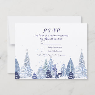 Cartons Réponse Flocons de neige rustiques Mariage d'hiver