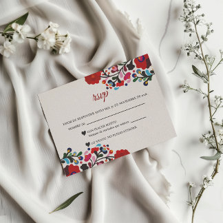 Cartons Réponse Floral Colorful Botanical Flowers Spanish Wedding