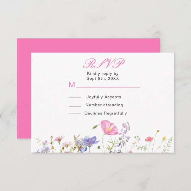 Cartons Réponse Floral fleur sauvage Spring (Devant / Derrière)