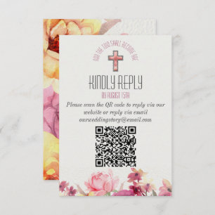 Cartons Réponse Floral Inspirational Kindly Répondre QR Code Maria