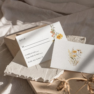 Cartons Réponse Floral Jaune moderne Boho Chic Mariage unique