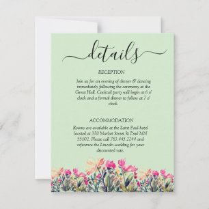 Cartons Réponse Floral Mint Green QR Code Mariage détails de la cé