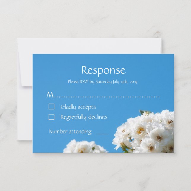 Cartons Réponse Floral rose blanc (Devant)
