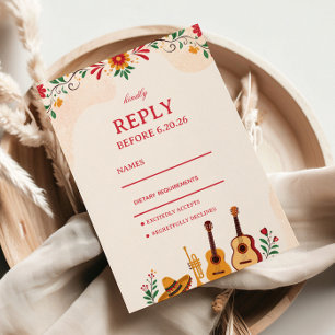 Cartons Réponse Folk Floral Mexicain Élégant Coloré