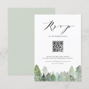 Cartons Réponse Forêt À feuillage persistant neige Code QR Mariage