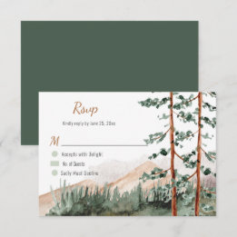 Cartons Réponse Forêt de montagne rustique Pins Épicéas Mariage