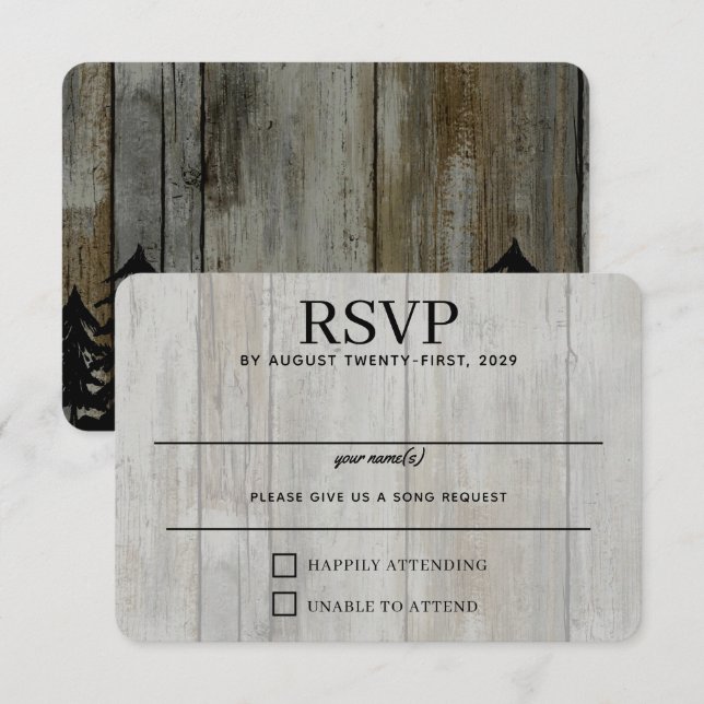 Cartons Réponse Forêt Noire rustique (Devant / Derrière)