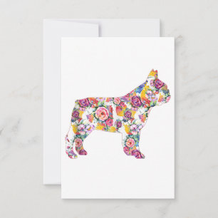 Cartons Réponse Français Bulldog Flower Motif Frenchie Bulldogs