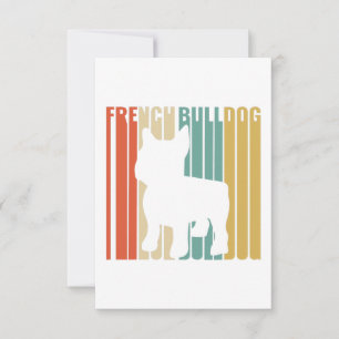 Cartons Réponse French Bulldog Retro 1970 Dog Silhouette Frenchie
