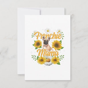 Cartons Réponse Frenchie Mama French Buldog Sunflower