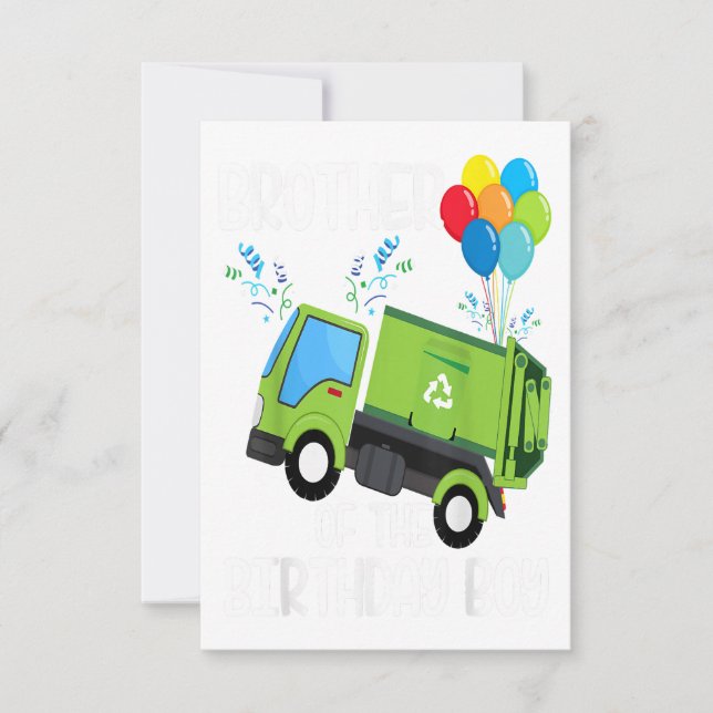 Cartons Réponse Frère De L'Anniversaire Garbage Truck Cadeau (Devant)