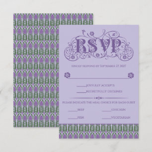 Cartons Réponse Frontière de chardon lilas élégant Art Nouveau Ver