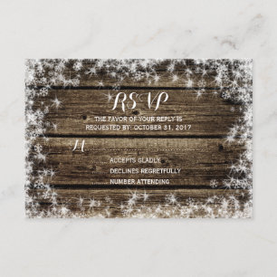 Cartons Réponse Frost Bite Grange Bois Rustique Mariage d'hiver RS