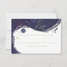 Galaxy Starry Night Sky Blue Purple Gold Mariage