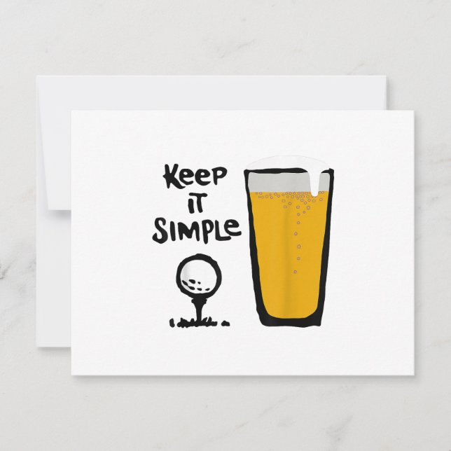 Cartons Réponse Garder Il Simples Funny Golf Bière (Devant)