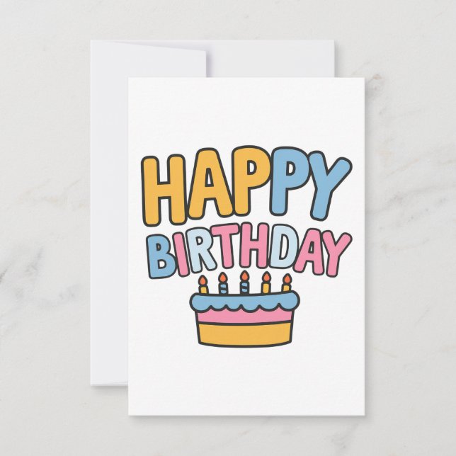 Cartons Réponse Gâteau d'anniversaire heureux (Devant)