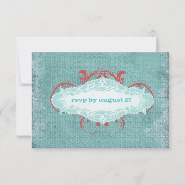 Cartons Réponse GC | Rouge turquoise "vieilli" | Doré (Devant)