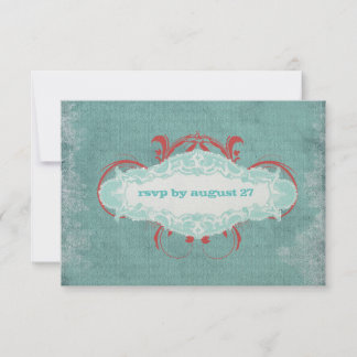 Cartons Réponse GC | Rouge turquoise "vieilli" | Doré