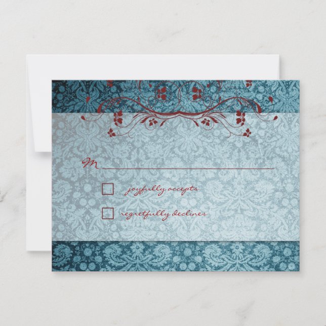 Cartons Réponse GC | Turquoise et rouge bijou (Devant)