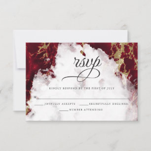 Cartons Réponse Géode d'aquarelle rouge Ruby BarefootBride™