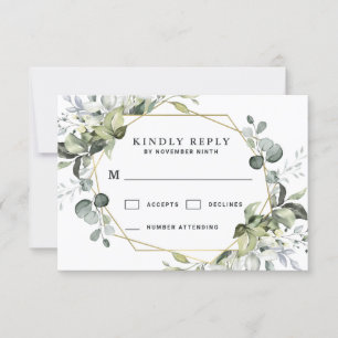 Cartons Réponse Géométrique Verdure Or moderne Mariage succulent