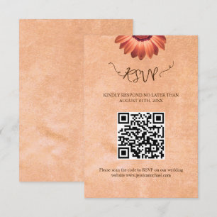 Cartons Réponse Gerbera Flower sur Mariage de pêche Abstrait