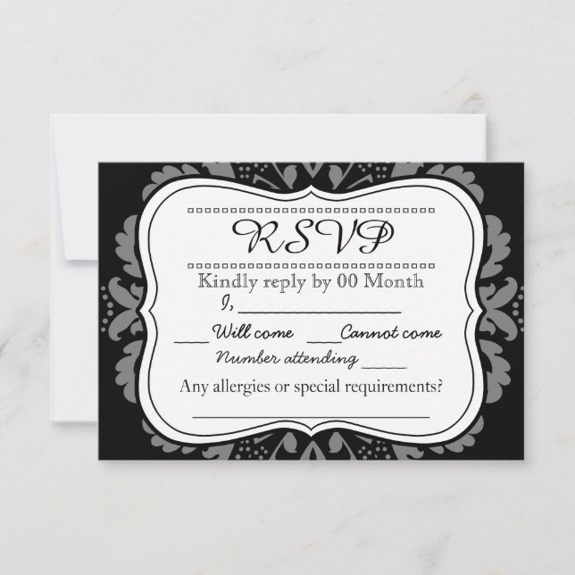 Cartons Réponse Girly Day of the Dead mignon chat personnalisé RSV (Devant)