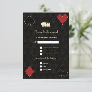 Cartons Réponse Glam Royal Gold Black Art Déco Mariage des années