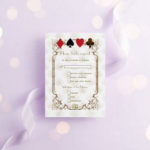 Cartons Réponse Glam Royal Gold White Art Déco Mariage des années