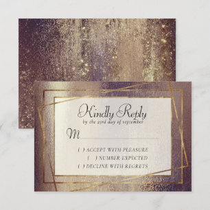 Cartons Réponse Glitzy Foil Golden Bronze Faux Faux Sparkle