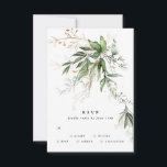 Cartons Réponse Gold Botanical Eucalyptus Élégant paysage<br><div class="desc">Gold Botanical Eucalyptus Élégant Verdure Sage Wedding Cartes RSVP</div>