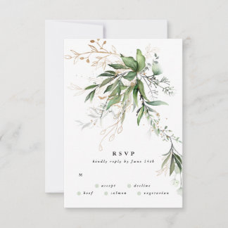 Cartons Réponse Gold Botanical Eucalyptus Élégant paysage