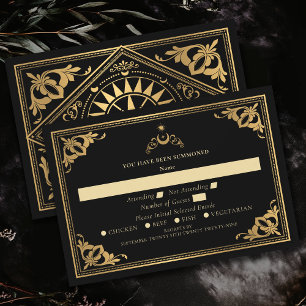 Cartons Réponse Gold Celestial Art Nouveau Tarot Mariage gothique