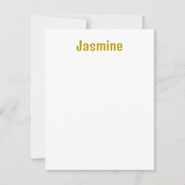 Cartons Réponse Gold Color Calligraphy Nom professionnel (Devant)