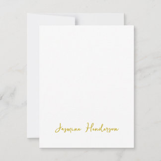 Cartons Réponse Gold Color Calligraphy Professional Nom personnali