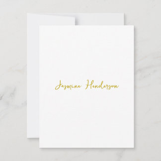Cartons Réponse Gold Color Calligraphy Professional Nom personnali