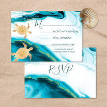 Gold Sea Turtles Turquoise Beach Mariage
