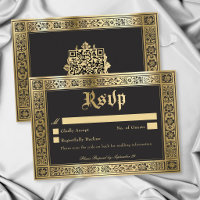 Gothic Bleu Or Médiéval Jusqu'à la Mort Mariage QR