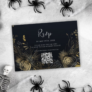 Cartons Réponse Gothique Halloween QR Code Mariage