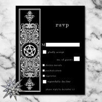 Gothique Pentagram Star Noir Blanc Mariage Dîner