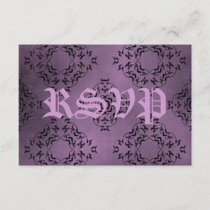 Cartons Réponse Gothique sale violet damassé mariage décontracté R
