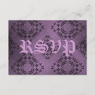 Cartons Réponse Gothique sale violet damassé mariage décontracté R